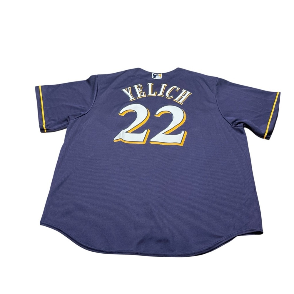 Milwaukee Brewers Jersey Men’s Yelich #22 Majestic Cool Base MLB Sewn Sz 2XL - Picture 2 of 5